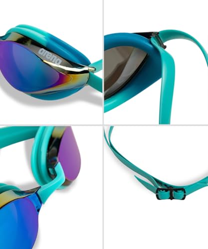 Image of ARENA Unisex Python Racing Swim Goggles for Men and Women Anti-Fog No Leak Max Comfort Dual Strap, Mirror /Non-Mirror Lens