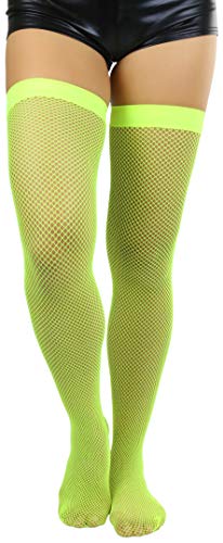 Image of ToBeInStyle Women's Fine Classic Fishnet Thigh High Stretch Nylon Novelty Stockings