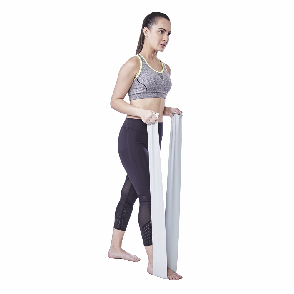Vissco Active Band Physical Resistance Band for Exercise, Workouts, Gym, Stretching, Yoga, Strengthening of Muscles & Joints - Super Heavy Resistance (Silver)