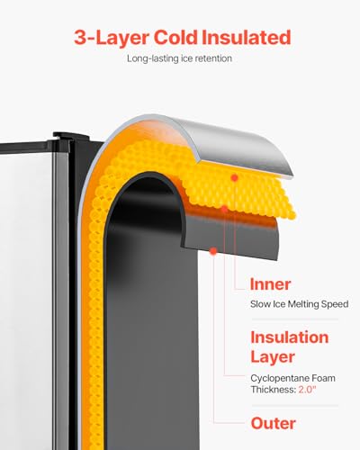 Image of VEVOR Undercounter Built-in Ice Maker, 15 Lbs /Day Under Counter Ice Maker Machine with Reversible Door Stainless Steel, Freestanding Ice Maker for Commercial Home Kitchen, No Drain Required