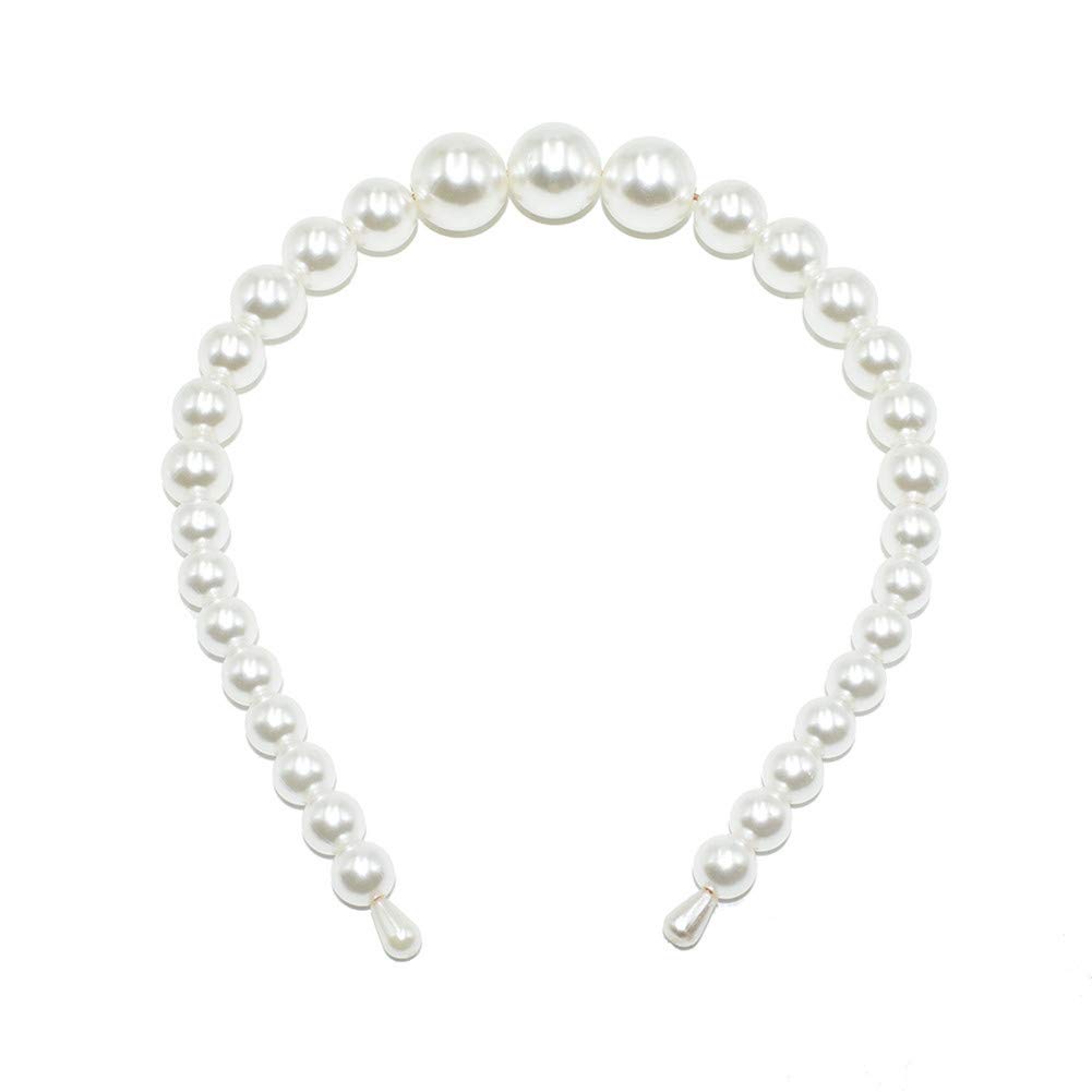 Pearl Headbands for Women Girls, Elegant Bling Bridal Hair Hoop Hairpins Barrette Styling Wedding Hair Accessories for Birthday Valentines Day Gifts, 1Pack-image-11