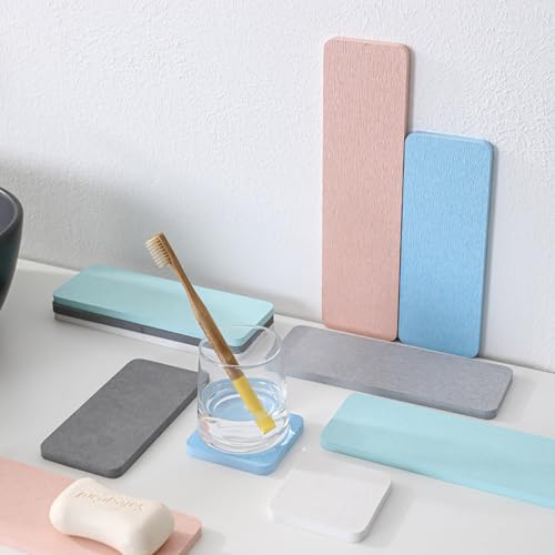 Posavasos de diatomita absorbentes Homoyoyo de secado rápido gris oscuro en tamaños variados 7