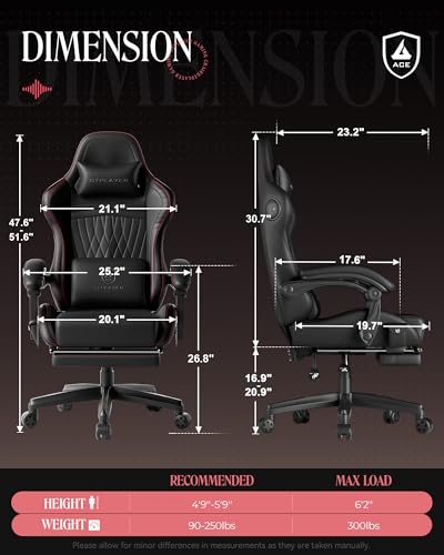 Image of GTPLAYER ACE-PRO Music Gaming Chairs - Built-in Speakers, App Support & Bluetooth Control, Computer Game Chairs with Footrest for Adults, Ergonomic, Reclining, Linkage Armrest, BK‑RD Stitch