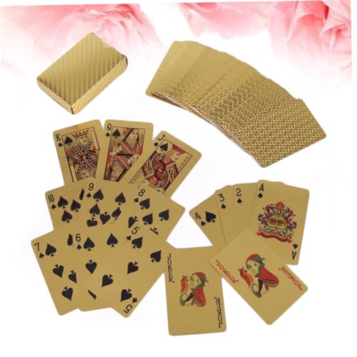 FRCOLOR wasserdichte Goldfolie Spielkarten Poker Karten mit Kreativen Mustern Langlebig Robust für Heim Bar Büro Unterhaltungsspiel Kartenspiel Geschenk – Bild 8