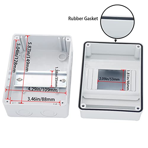 Boîte de jonction 5 voies IP65 avec couvercle transparent et rail DIN mural - 3