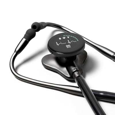 Eko CORE 500TM Digital Stethoscope 40x Amplification, Active Noise Cancellation, 3-Lead ECG, FDA-Cleared AI with Eko, Full-Color Display, Reimbursement Eligible Matte Black, COR503-BLK