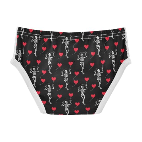 Boys' Exclusive Briefs Toddler Underwear 95% Combed Cotton Boxerbriefs 2T Skeleton Skull Heart Pattern 252