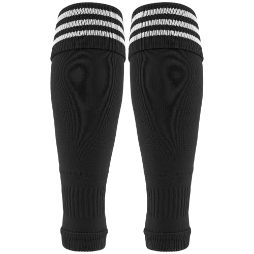 adidas Alphaskin Soccer (2-Pack) – Pre-Cut Sock Sleeves for Men, Women & Kids, Fits Over Shin Guards, Black/White, One Size3