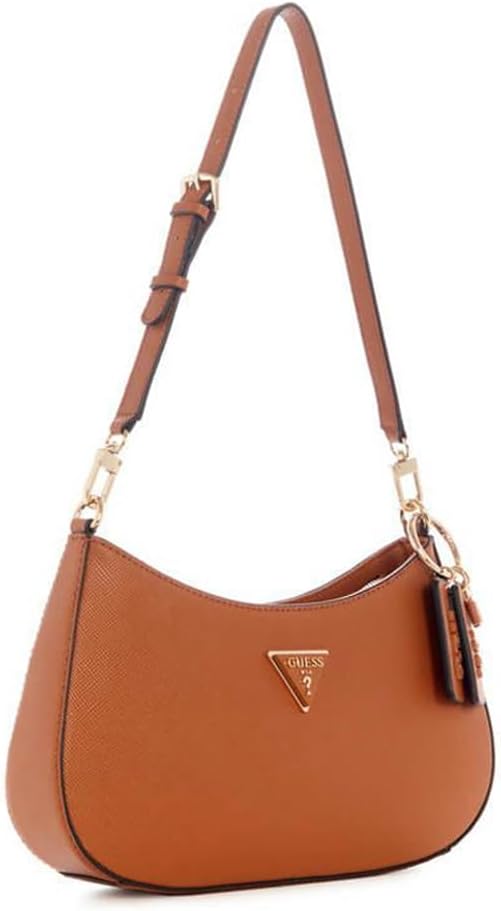 Borsa A Tracolla GUESS NOELLE Con Zip E Logo - Avorio, In Poliuretano, 23x15x6 Cm - Foto 9