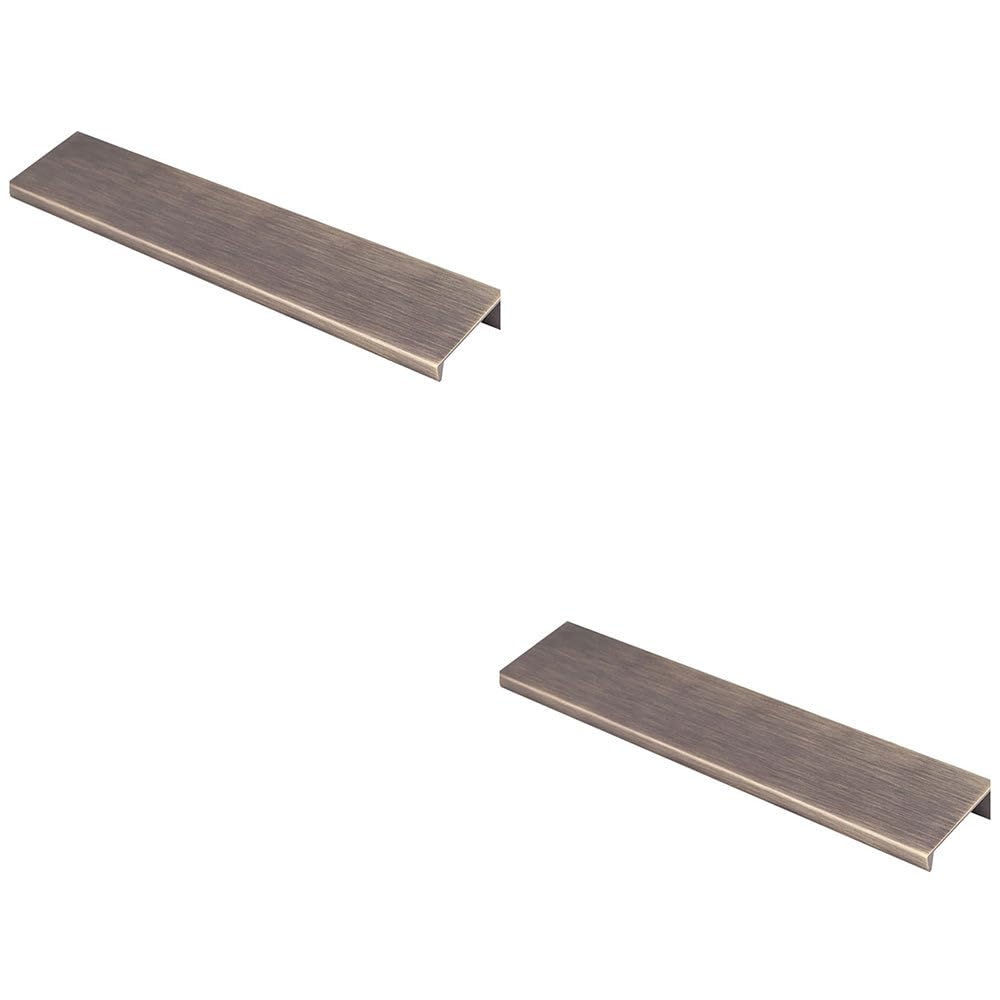B&Q -  2 PackSquare Edge Finger Pull HandleAntique Brass 200mmSlim Cupboard Drawer