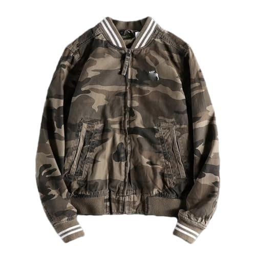 Chaqueta de béisbol para hombre en camuflaje perfecta para tus planes casuales de otoño