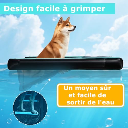 Hunde Wasserrampe Aufblasbare Hunderampe Pool 150x100cm Hundeboot Schwimminsel für Hunde Katzen bis 100kg Seen Fluss