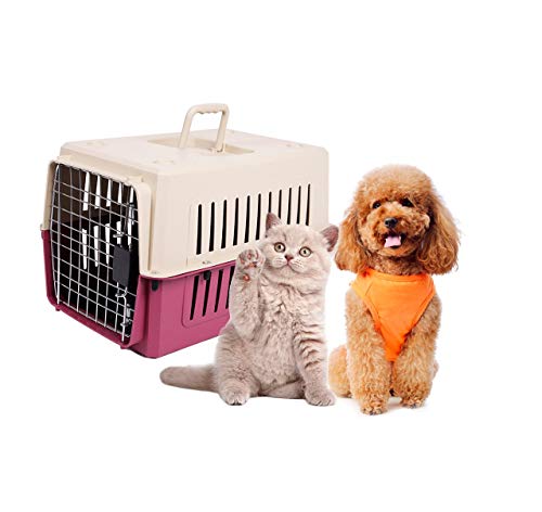 Dporticus Portable Pet Airline Box,Outdoor Portable Cage Carrier Suitable For Dogs Cats Rabbits Hamsters Etc,Three Size #TOP23