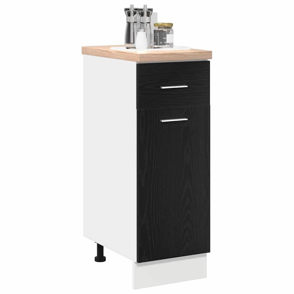 vidaXL Armadio pensile Rovere Nero 30 x 46 x 81,5 cm Legno multistrato, Armadio da cucina moderno, design rettangolare, ampio spazio, materiali resistenti, stile contemporaneo, per l'organizzazione in