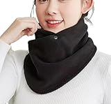 Solyinne Neck Warmer Scarf for Woman Thickened Warm Neck Gaiter with Two Buttons Riding Windproof Warm Scarf