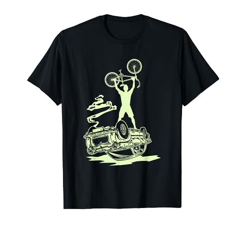 Ciclista Con Bicicleta En Coche | MTB MBX | Bicicleta Camiseta