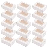 HAMPPLIES 30 Stück Teiliges Kraftpapier Klappbox mit Fenster für Seifenverpackung und Kleine...