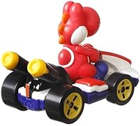 Vista 3 de DieCast Hotwheels Mario Kart Red Yoshi Standard Kart - Toty Winner 2021