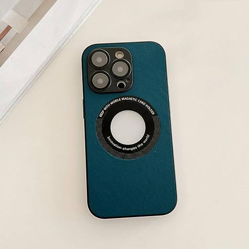 Coque objectif iPhone 13 Pro Max antichoc TPU hybride et bobine magnétique intégrée bleue