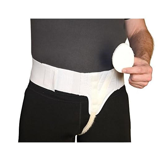 Mobility Transfer Systems MTS Left Side Hernia Support Truss Belt with Compression Pad for Men, Medium, White