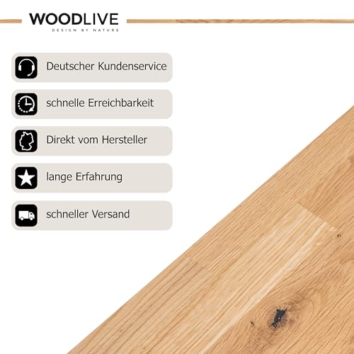 WOODLIVE DESIGN BY NATURE Massivholztisch Esstisch massiv Wildeiche Brian Natur geölt (240x100)