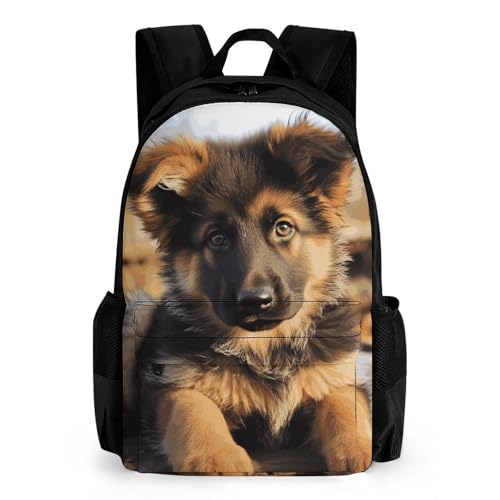Cute German Shepherd Puppy Backpack Laptop Backpack Lightweight Casual Daypack Hiking Travel Backpack for Men Women, 42x30.5cm, Style