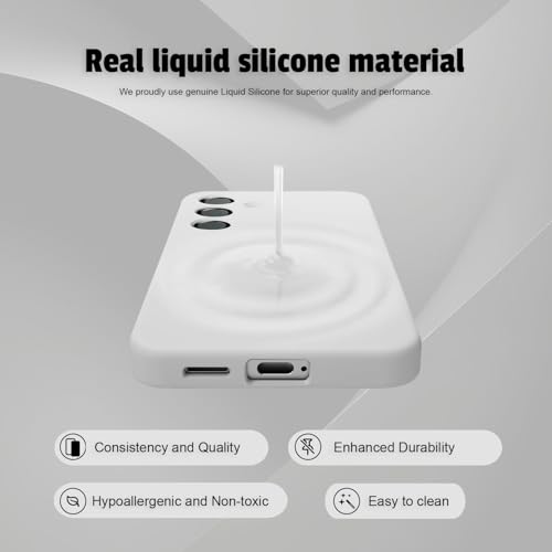 Image of LIRAMARK Liquid Silicone Soft Back Cover Case for Samsung Galaxy S25 5G (White)