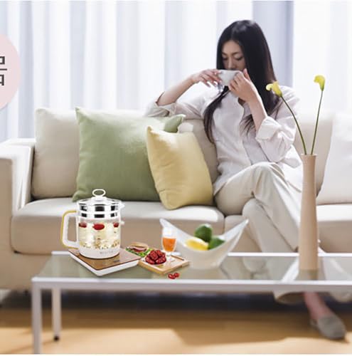 Tetera eléctrica de vidrio con colador para té blanca miniatura 7