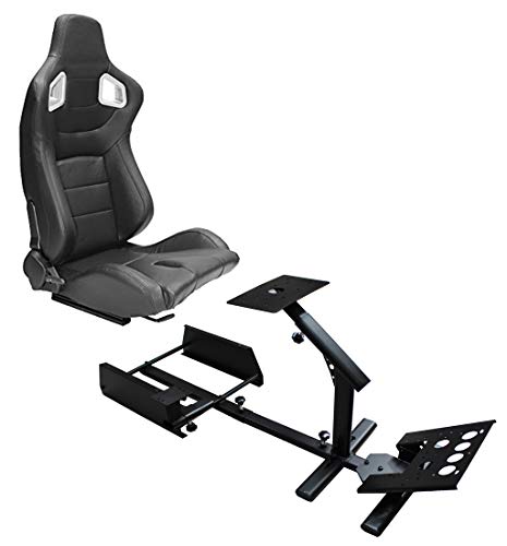 MODAUTO Soporte de Videojuego, Soporte de Juego de Carreras, Controlar de Juego, con Asiento Semibaquet Ajustable, Soporte de Volante y Cambios, Compatible con Logitech G29/G27, Modelo B+N710