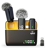 NPTCL Wireless Lavalier Microphone for iPhone Android Phone - USB Type C Mini Microphone with 24H Charging Case Noise Reduction for Video Recording Vlog YouTube TikTok