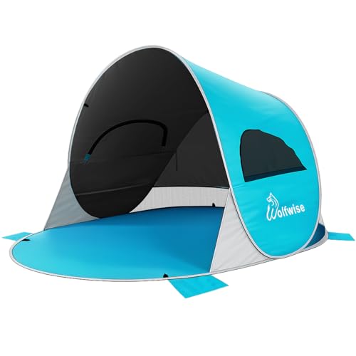 Wolfwise Pop up Beach Tent Sun Shelter with UPF50+ UV