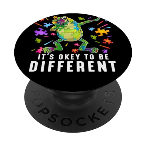 It's Okey To Be Different Frog Autism Awareness PopSockets PopGrip Intercambiabile