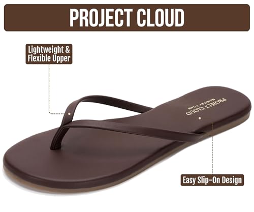 Image of Project Cloud Flip Flops for Women Footwear- Lightweight and Memory Foam Insole Sandals for Women 2026 - Durable Non-Slip Beach Essentials Flats for Women Sandals (Foundations)