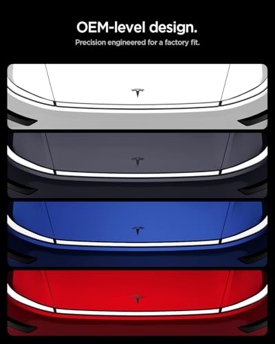 Cubierta premium Spigen para logotipo frontal de Tesla Model Y Juniper 2025 2026, negro 3