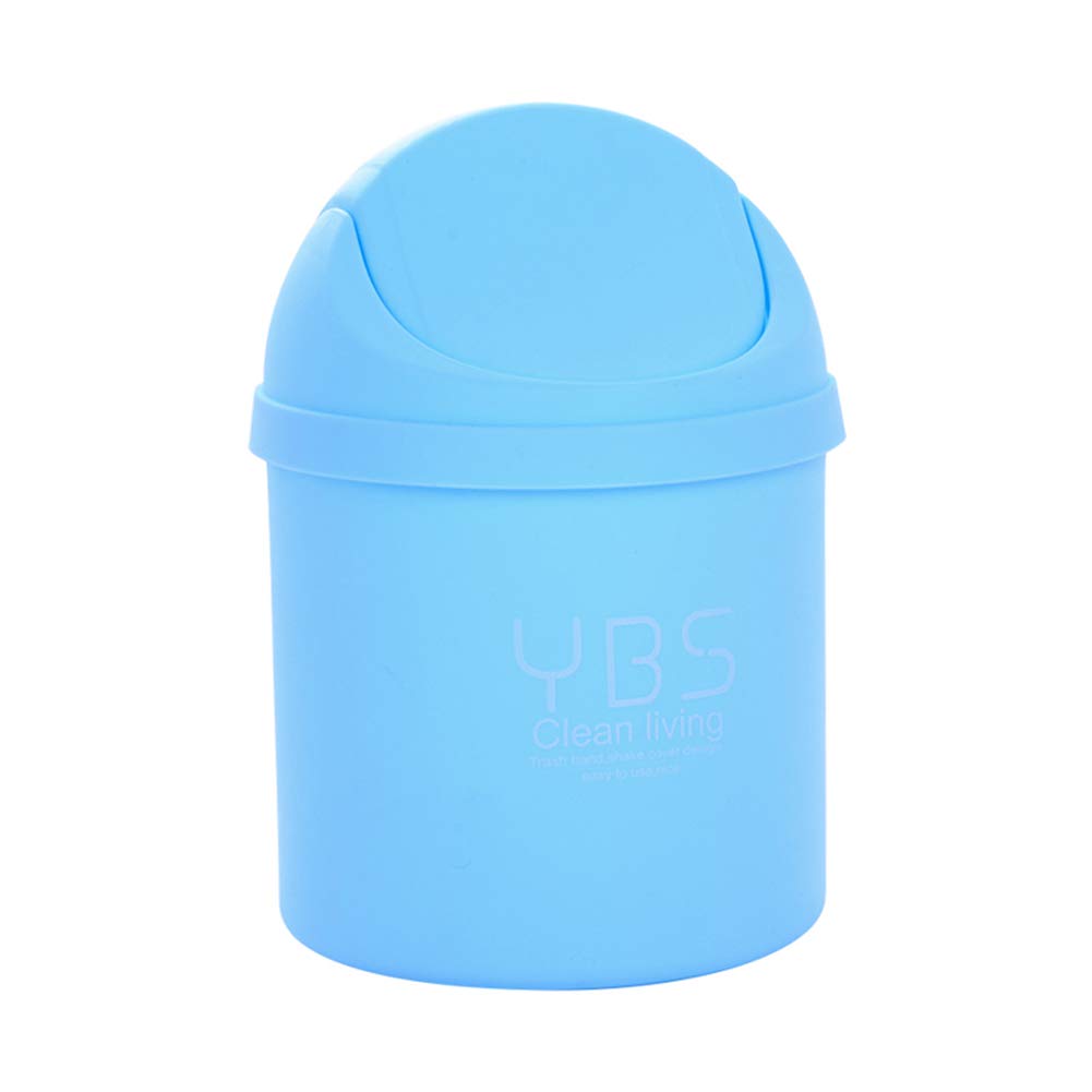 Depory Mini Trash Can Shaking Trash Bin Creative Desktop Waste Bin for Home Kitchen or Office Desk Storage Box(Blue)