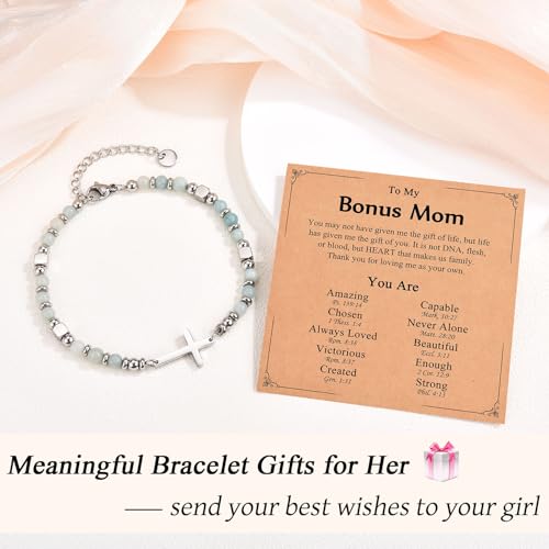 Image of Religious Cross Bracelet for Women Girls, Christian Gifts for Daughter Granddaughter Sister in Christ Friend Niece on Birthday Christmas Easter Valentines Day Graduation