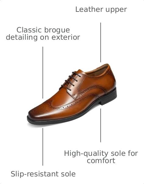Image of Mens Leather Oxford Shoes Formal Lace up Dress Shoes