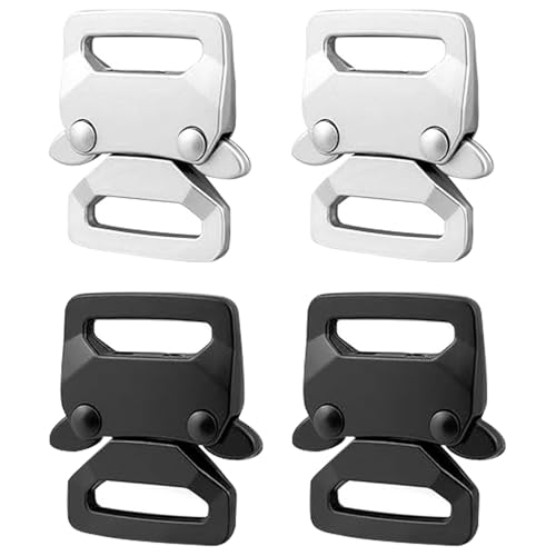 ZWWOGE Lot de 4 fermoirs en paracorde en alliage de zinc pour la fabrication de bracelets en paracorde, accessoires de bricolage, Noir