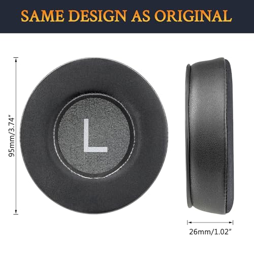 SOULWIT Repuestos de Almohadillas para Audio-Technica ATH-Pro500/Pro700/Pro700MKII Auriculares, Cojines con Espuma de Aislamiento de Ruido - 90mm CG Negro miniatura 3
