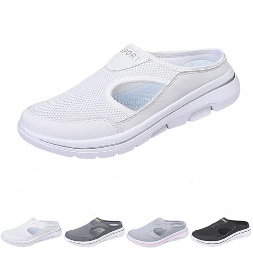 Elsvia Orthopedic Shoes for Men, Men's Comfort Breathable Slides, Outdoor Casual Non Slip Walking Slip on Shoes, Mesh Sport Sandals