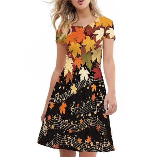 Image of AFPANQZ Womens Casual Summer Lightweight Vintage Dress Short Sleeve Midi Dress Knee-Long Luxury Formal Dress