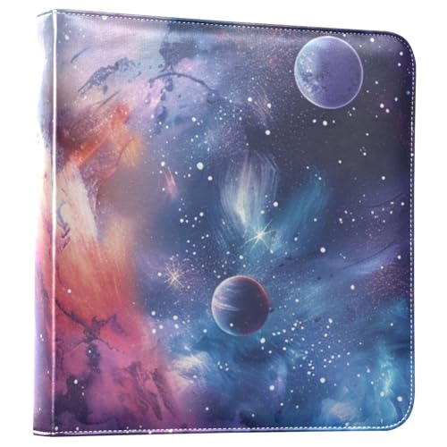 JIPONI Starry Sky Dreamy Space Large Photo Album, DIY Leather Cover Scrapbook Albums for 4x6 5x7 6x8 Pictures, Self Adhesive Memory Book for Wedding, Baby, Family