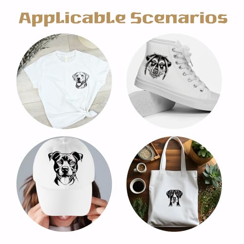 SUPERDANT 9 Stück Hundekopf Transferpapier Zum Aufbügeln Welpen Tiere DIY Wärmeübertragungsaufkleber Waschbare Aufbügelaufkleber Für T Shirts DTF Transfers Druckfertig Für Kleidung Schirmtasche