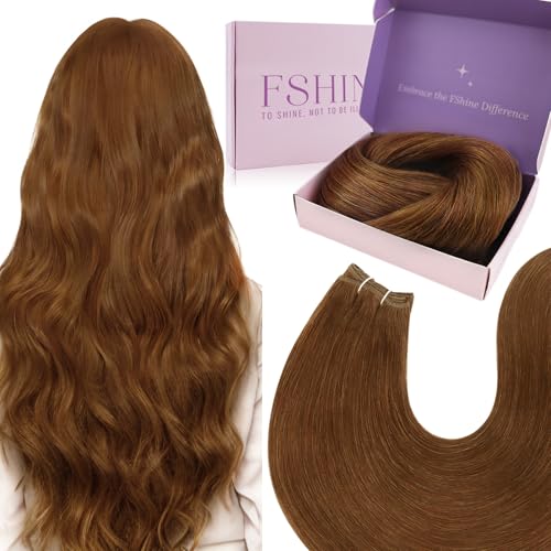 Fshine Extention Cheveux Naturelle Tissage Auburn 22 Pouces 55Cm Tissage Cheveux Bresilien Cuivré Rousse Human Hair Bundles Tissage Naturel Cheveux Humain Lisse 100G...