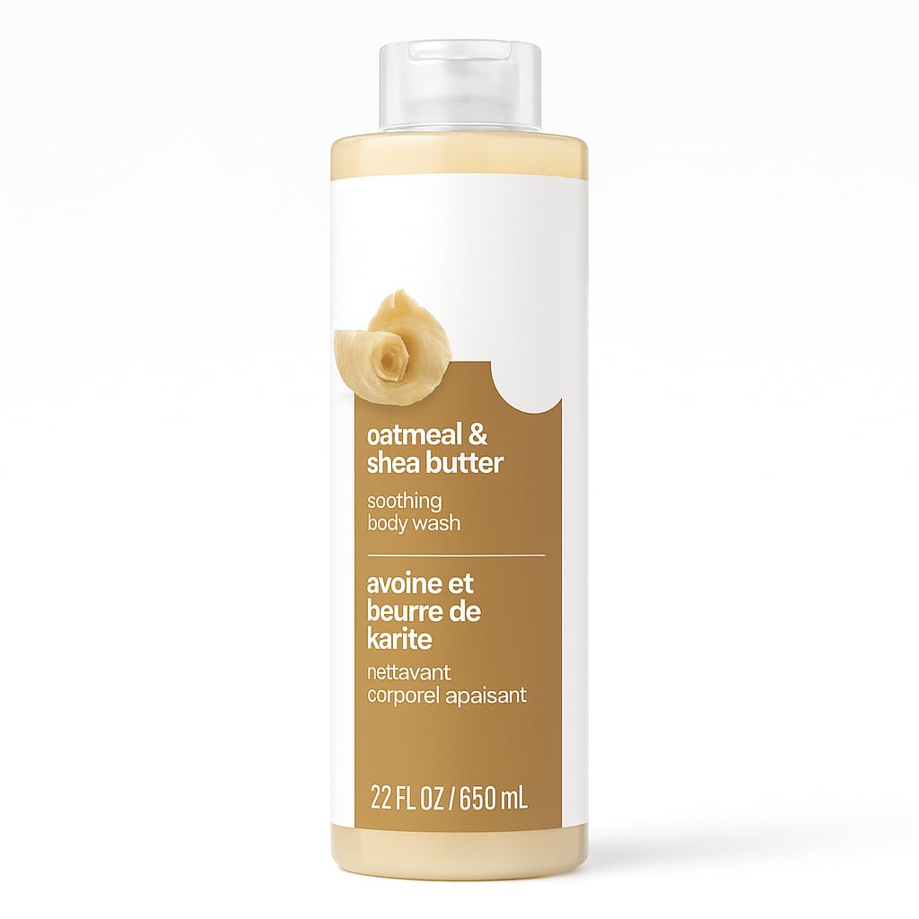 Oatmeal Shea Butter Body Wash for Women Nourishing Daily Cleanser with Gentle Lather Softening Hydration Formula for Smooth