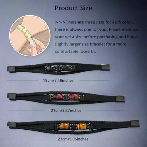 Mens Leather Bracelet Natural Tiger Eye Protection Multilayer Braided Wristband Bangle Gifts for Him3