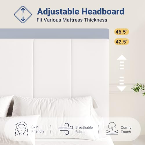 Image of Allewie Full Size Velvet Lift Up Hydrualic Storage Bed Frame, White