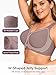 Yisfo Wireless Bras for Women, B–D Cups, Everyday Light Support, W-Shaped Jelly Support, Side-Smoothing U-Back, Wide Straps (Grey,L)