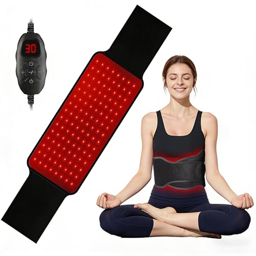 deaunbr 120 LEDs Red Light Belt, Near Infrared Light Belt 660nm and 850nm Wrap with Timing Settings, 5 Light Modes, Red Light for Body, Legs, Back, Waist, Shoulders, Neck