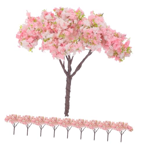COHEALI ミニチュア桜の木 10個セット 自然な風合い持つ 人工桜の木 鉢植えタイプ マイクロランドスケープやミニチュア装飾に 色あせ防止素材採用